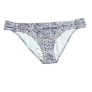 Jessica Simpson Blue White Mandala Bikini Bottom Size L Boho Print Swim Bottom